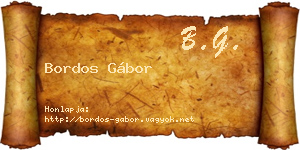 Bordos Gábor névjegykártya